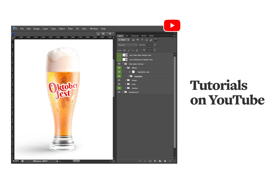 Beer Glass Animated Mockup