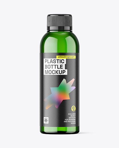 Green Plastic Bottle Mockup