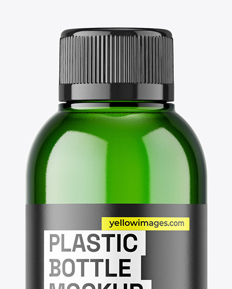 Green Plastic Bottle Mockup