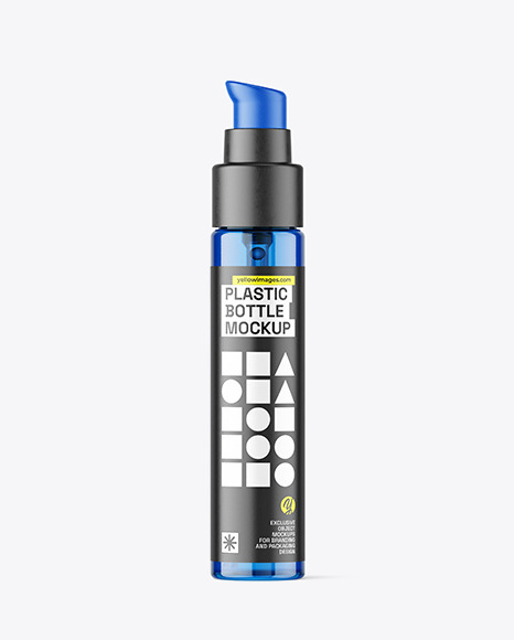 Blue Plastic Airless Bottle Mockup