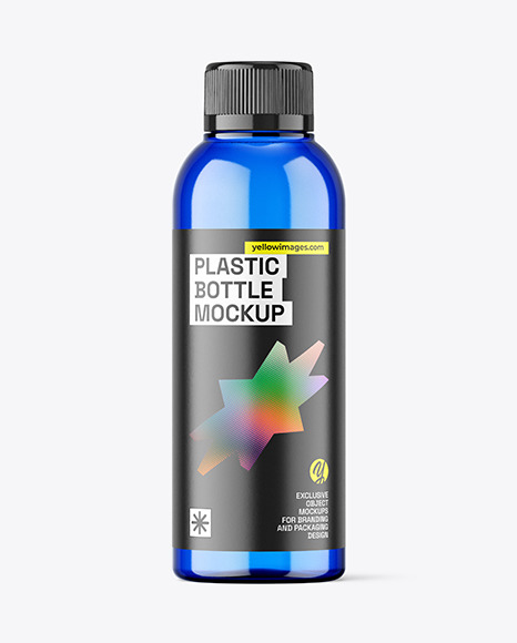 Blue Plastic Bottle Mockup