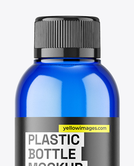 Blue Plastic Bottle Mockup