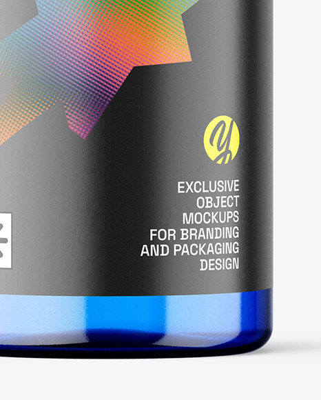 Blue Plastic Bottle Mockup