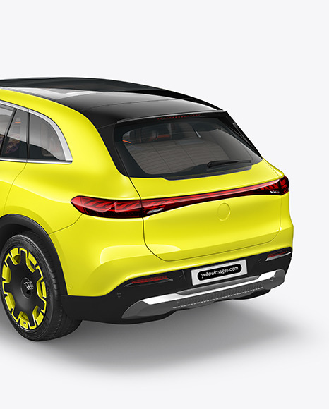 Electric Luxury SUV Mockup - Back Half Side View