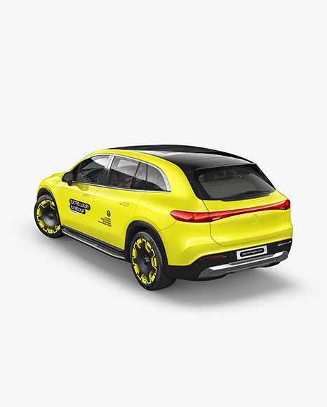 Electric Luxury SUV Mockup - Back Half Side View