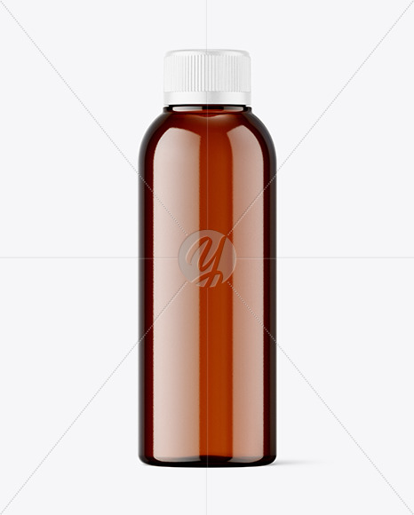 Amber Plastic Bottle Mockup