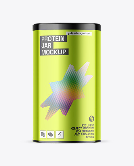 Metallic Protein Jar Mockup