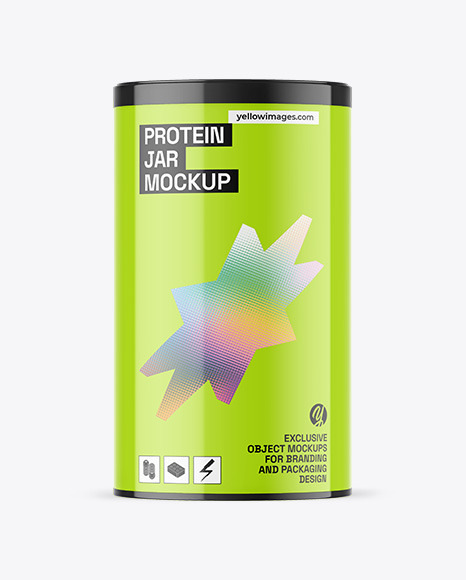 Glossy Protein Jar Mockup