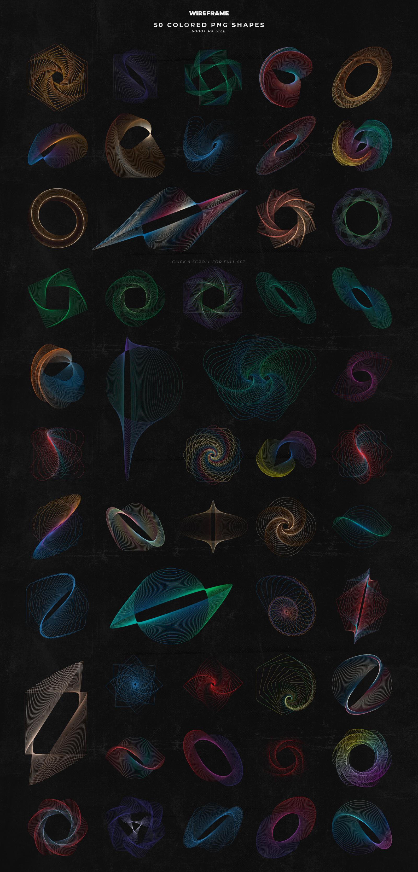 50 Wireframe Vector & PNG Shapes 50 Wireframe Vector & PNG Shapes