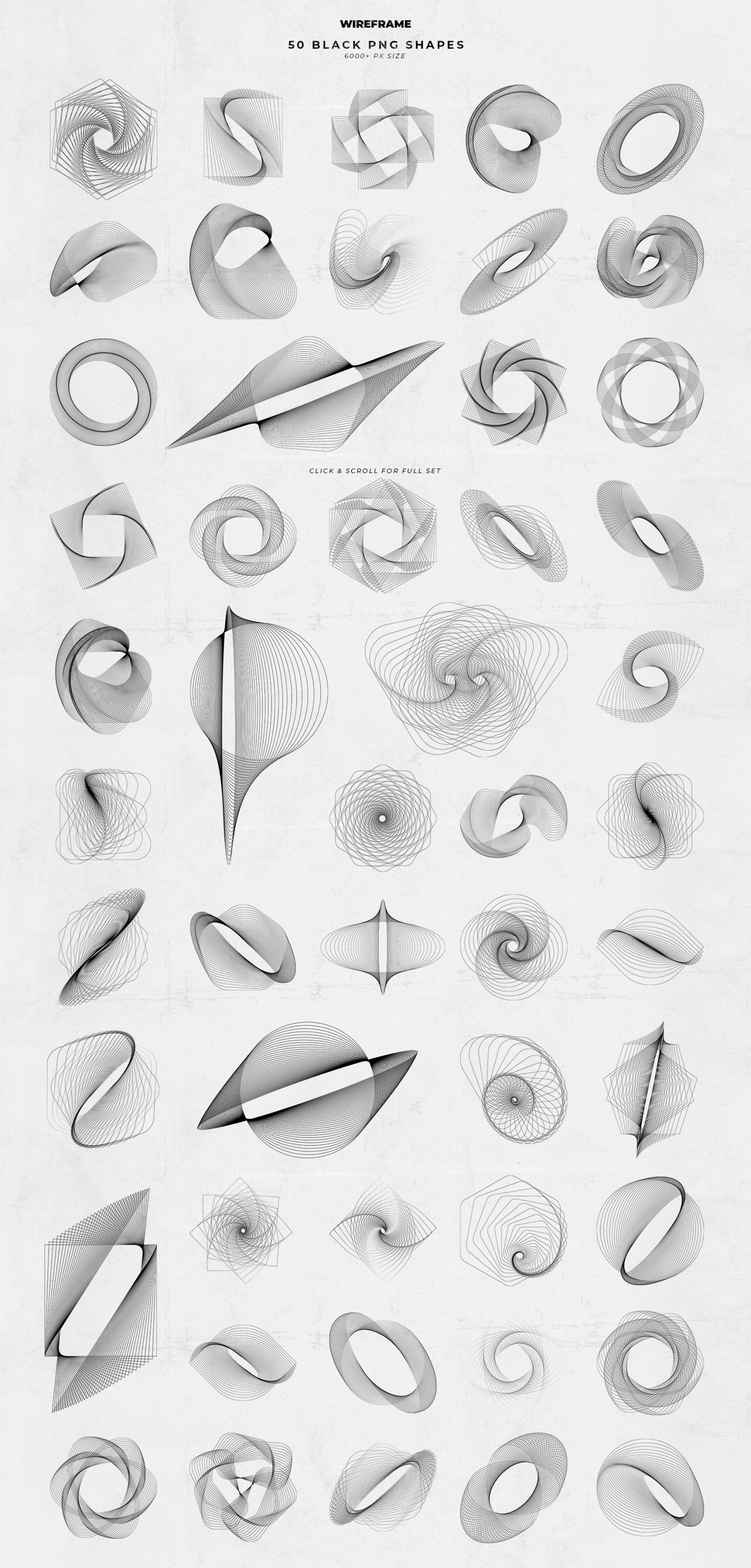 50 Wireframe Vector & PNG Shapes 50 Wireframe Vector & PNG Shapes
