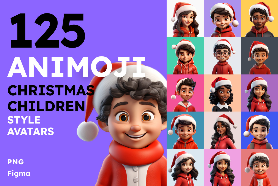 125 Animoji Style - Christmas Children 125 Animoji Style - Christmas Children