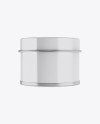 Glossy Round Tin Box Mockup - Front View
