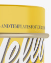 Glossy Round Tin Box Mockup - Front View