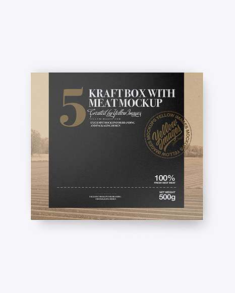 Kraft Box Mockup - Top & Front Views