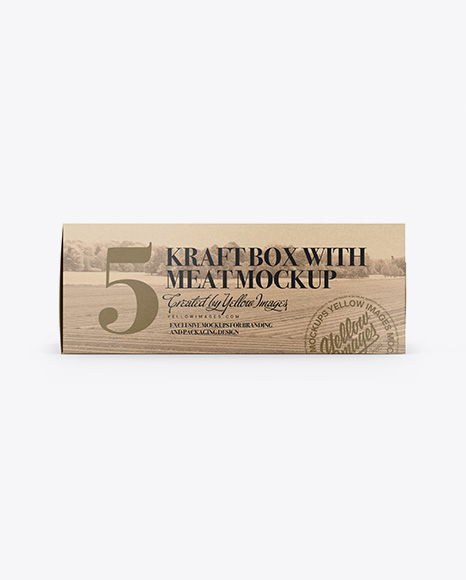 Kraft Box Mockup - Top & Front Views