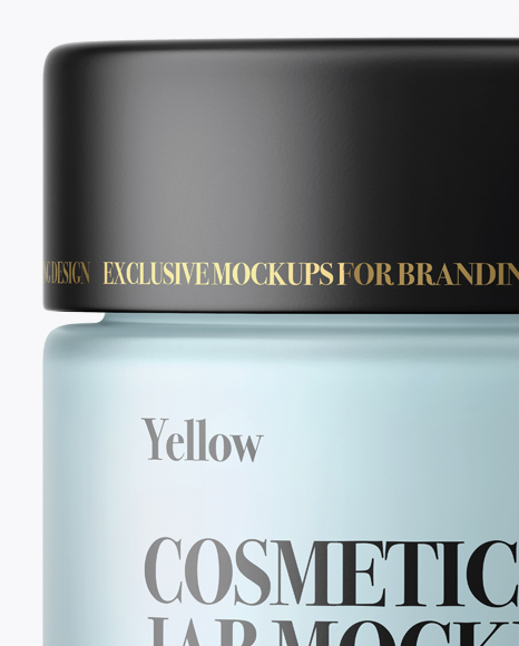 Blue Frosted Glass Cosmetic Jar Mockup Blue Frosted Glass Cosmetic Jar Mockup
