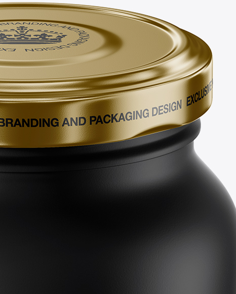 Matte Sauce Jar Mockup (High-Angle Shot)