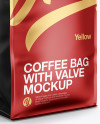 16oz Matte Metallic Coffee Bag Mockup - Half Side View