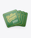 Rubber Beverage Coasters Mockup - Top View