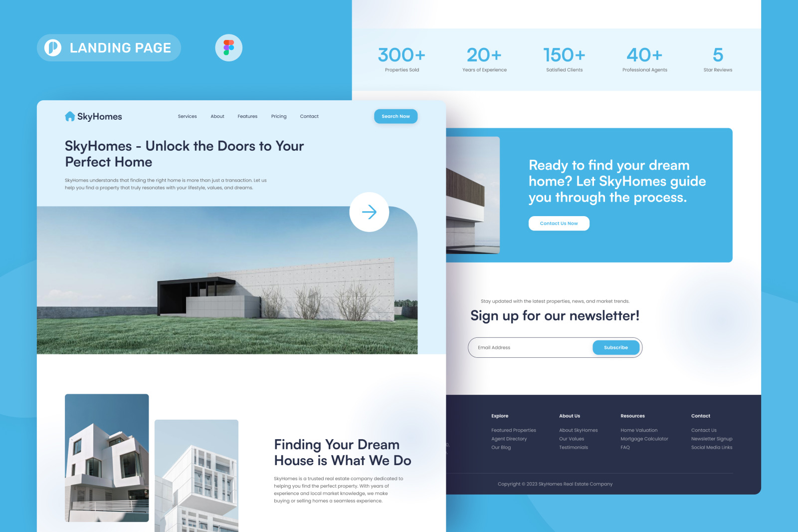 SkyHomes - Real Estate Landing Page