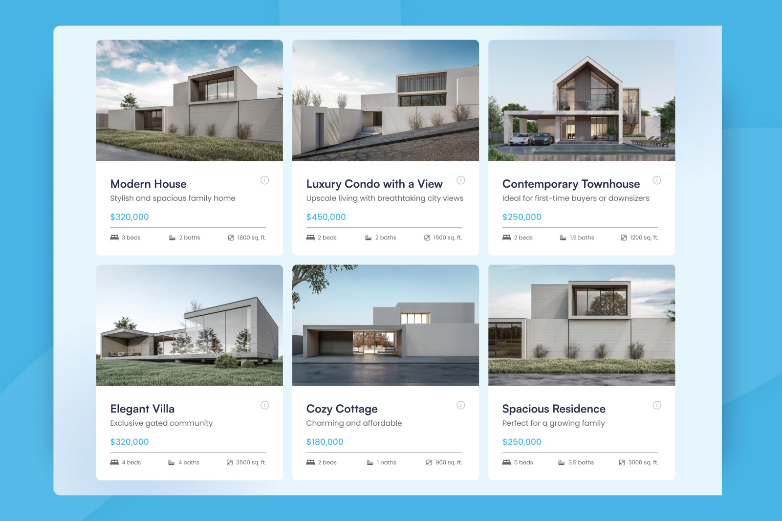 SkyHomes - Real Estate Landing Page