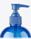 Blue Plastic Bottle with Pump Mockup