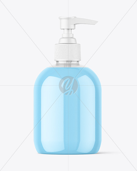 Clear Plastic Bottle with Pump Mockup