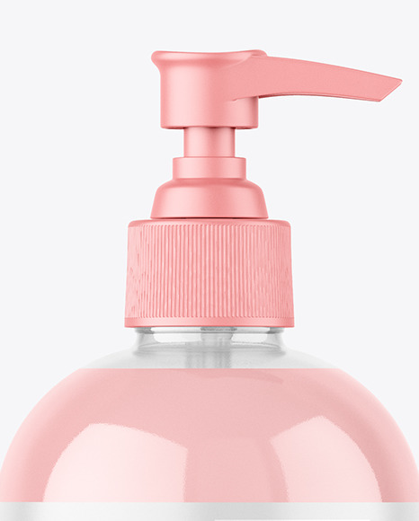 Clear Plastic Bottle with Pump Mockup