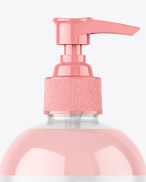 Clear Plastic Bottle with Pump Mockup