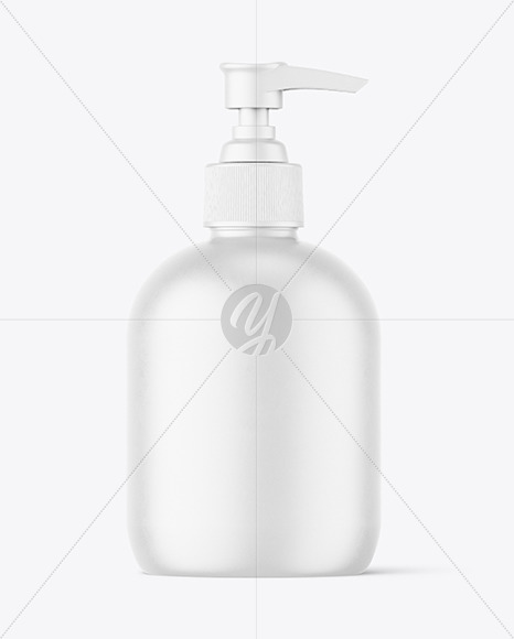 Matte Plastic Bottle with Pump Mockup