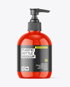 Glossy Plastic Bottle with Pump Mockup Glossy Plastic Bottle with Pump Mockup