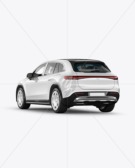 Electric Luxury SUV Mockup - Back Half Side View