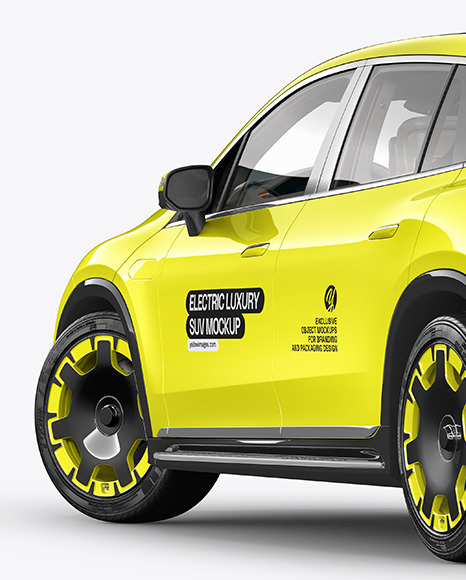 Electric Luxury SUV Mockup - Back Half Side View