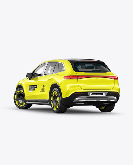 Electric Luxury SUV Mockup - Back Half Side View