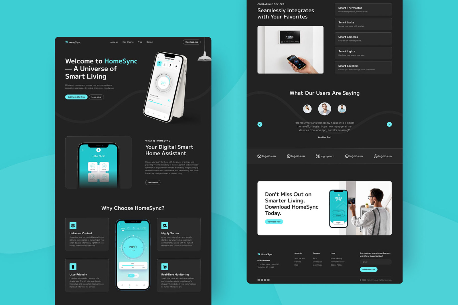 HomeSync - Smart Home Landing Page HomeSync - Smart Home Landing Page