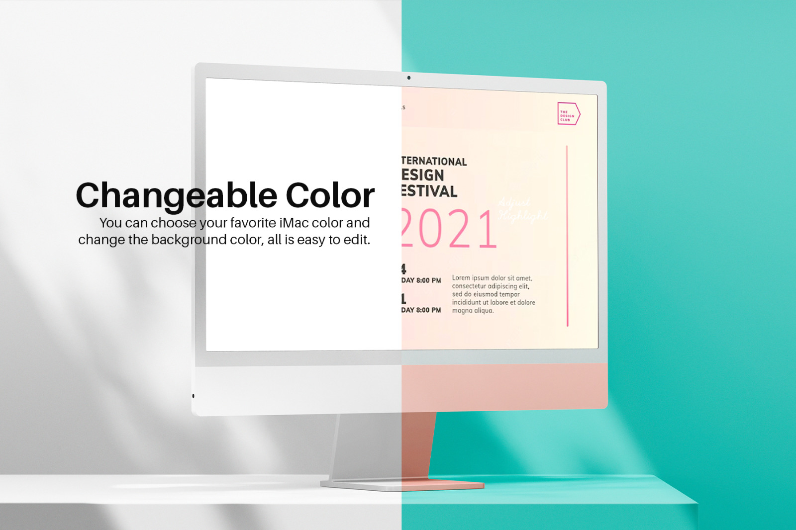 iMac 24 Inch Screen Minimal Modern Scene PSD Mockup Pack