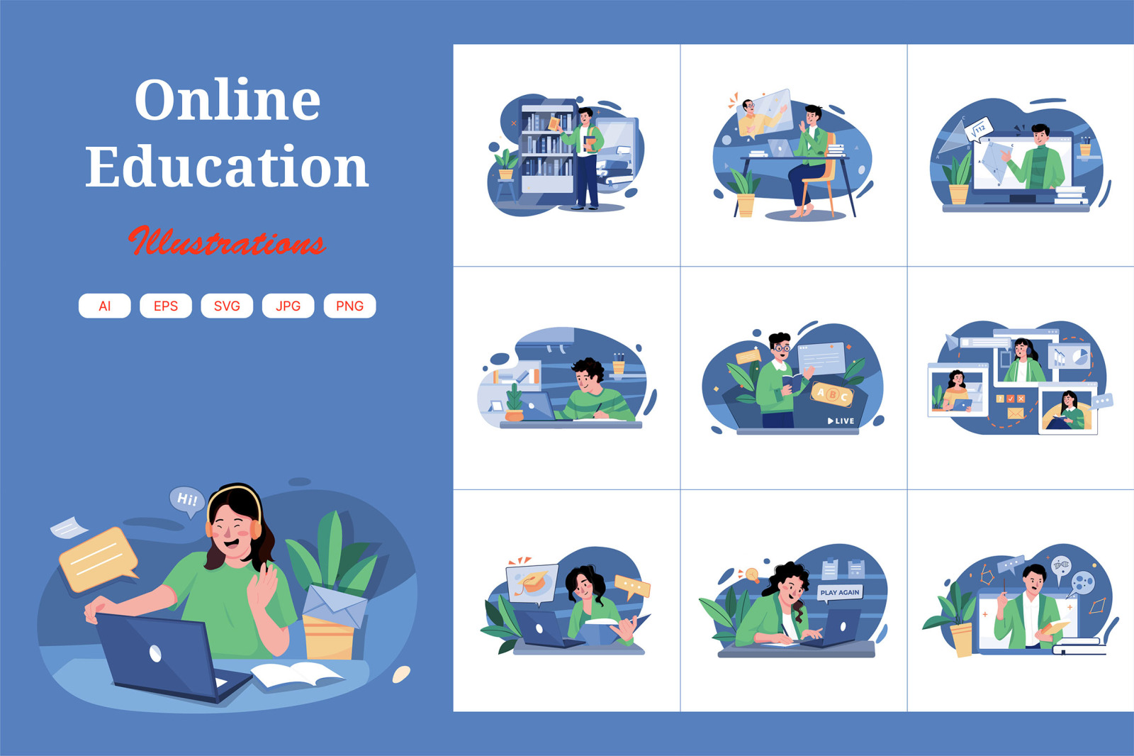 M467_Online Education Illustration Pack M467_Online Education Illustration Pack