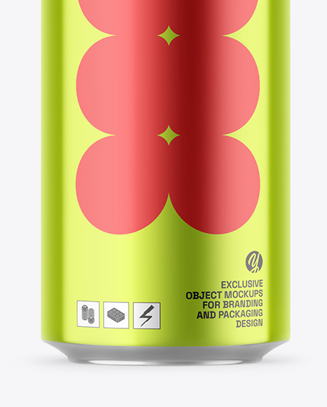 Metallic Drink Can Mockup