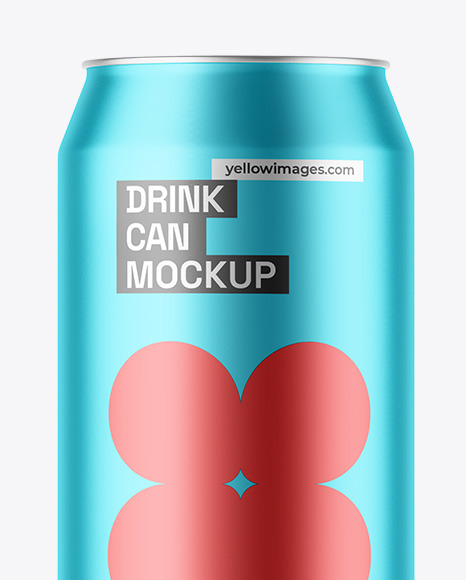 Matte Metallic Drink Can Mockup