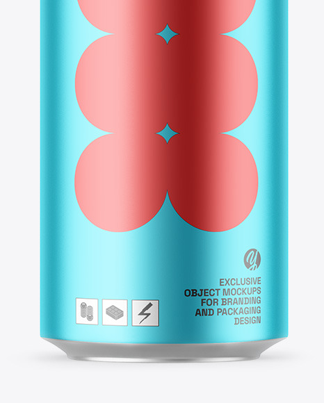 Matte Metallic Drink Can Mockup