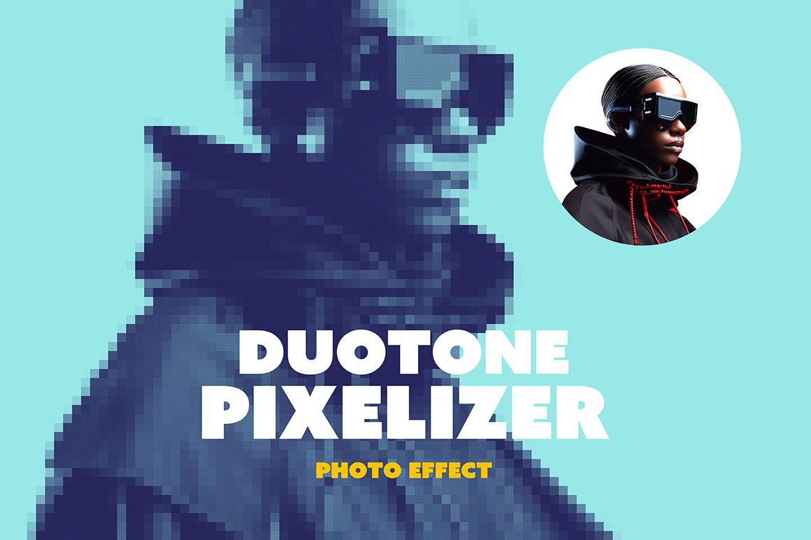 Duotone Pixelizer Photo Effect Duotone Pixelizer Photo Effect