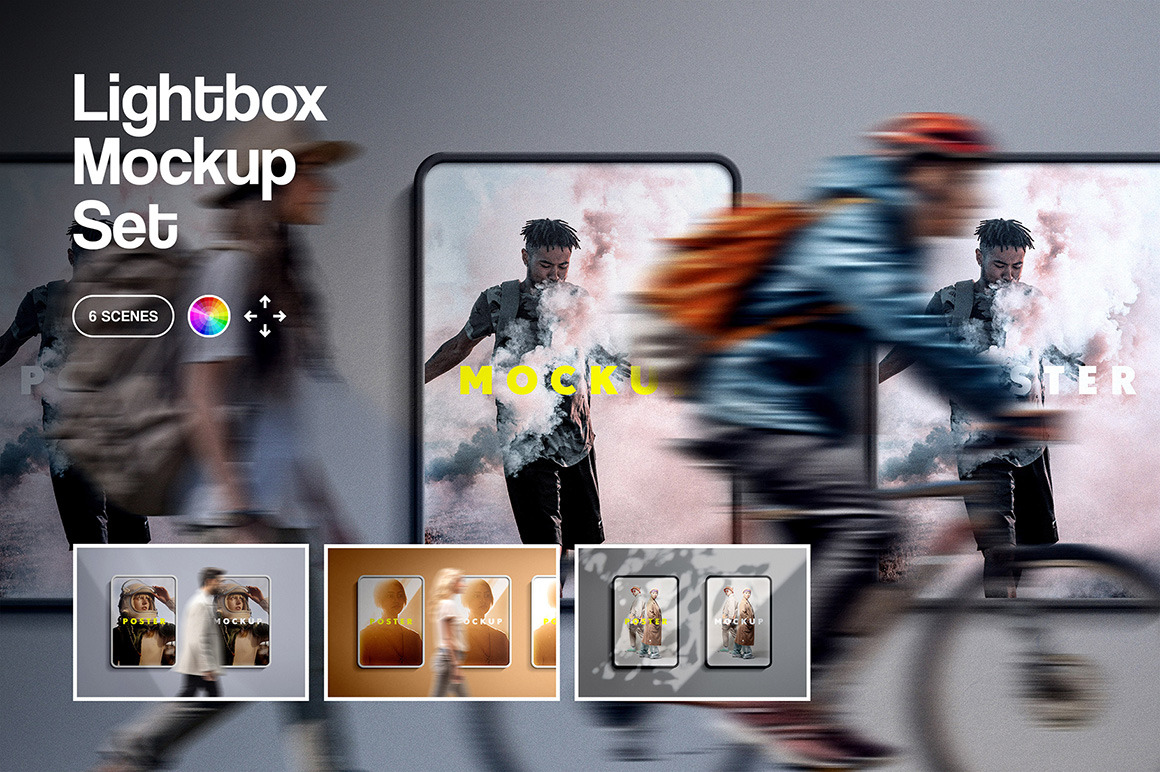 Lightbox Poster Mockup Set Lightbox Poster Mockup Set