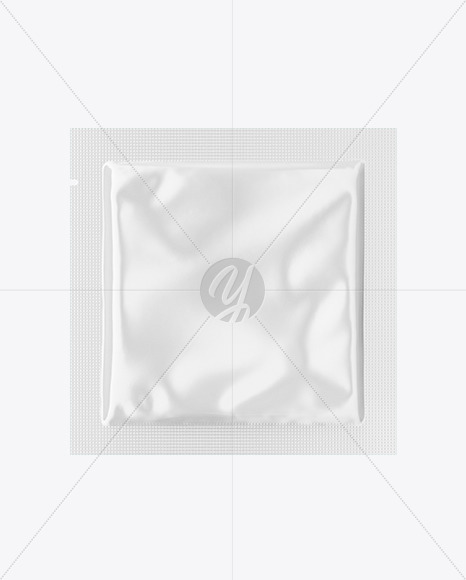 Glossy Square Sachet Mockup