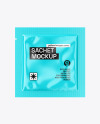 Glossy Square Sachet Mockup