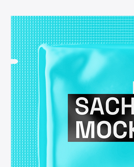 Glossy Square Sachet Mockup