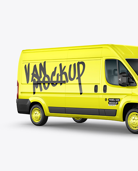 Panel Van Mockup - Half Side View