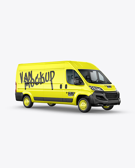 Panel Van Mockup - Half Side View