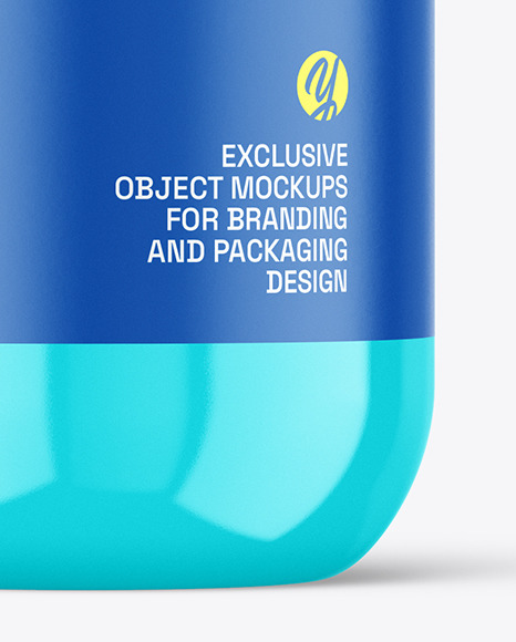 Glossy Plastic Bottle with Pump Mockup Glossy Plastic Bottle with Pump Mockup