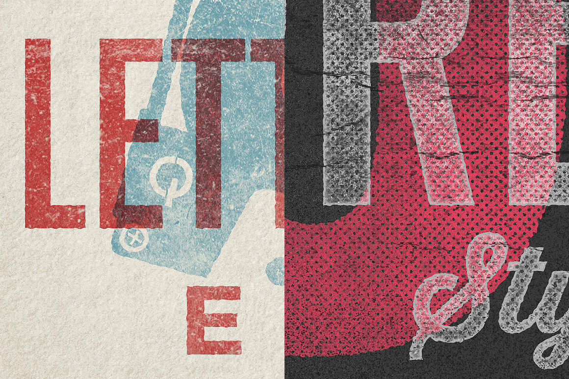Vintage Letterpress Texture Effects Vintage Letterpress Texture Effects
