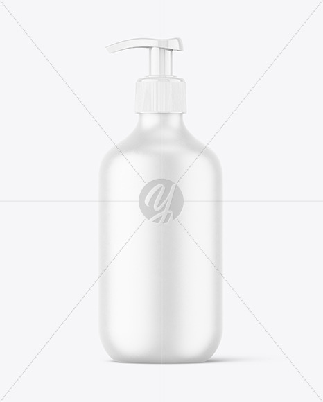 Matte Plastic Bottle with Pump Mockup